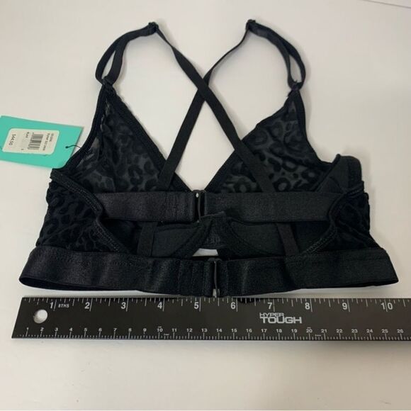 Fredricks of Hollywood x Deya fop plunge bra mesh leopard black - Picture 9 of 10